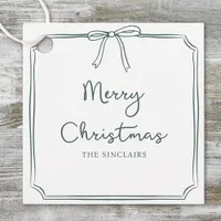 Personalized Minimalist Bow Design Christmas Party Favor Tags