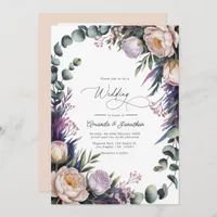 Eucalyptus, Lavender & Champagne Blush Wedding Invitation