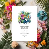 Beach Foliage Floral Summer Wedding Invitation