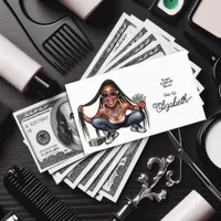 Urban Hip Hop Black Girl Grillz Salon Branding Business Card