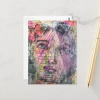 A pretty face mixed media collage postcard