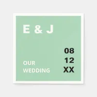 Modern Mint Green Wedding Napkins