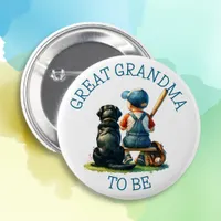 Great Grandma To Be | Boy's Baseball Baby Shower  Button