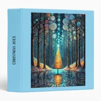 Iridescent Holiday Dream 🎄 Glowing Christmas Tree 3 Ring Binder