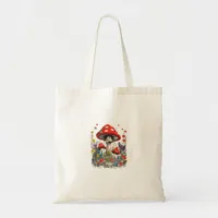 Cottagecore Aesthetic Mushroom Goblincore Minimal  Tote Bag