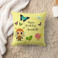 Garden Party Children Celebration Throw Pillow