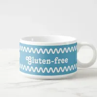 Gluten Free Celiac Coeliac Blue White Bowl