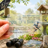 Bluejays on Branch Backyard Bird Watching Gifts Clear Business Cards