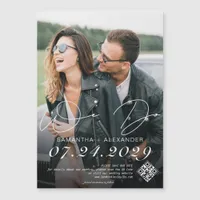 We Do 1 Photo Modern Scribble Script Save the Date Magnetic Invitation