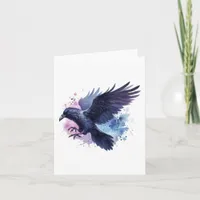 Watercolor Raven Blank Note Card