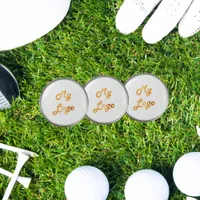 Business logo white golf ball marker