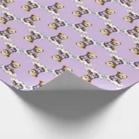 Cute Teddy Bear on a Cloud Purple PJs Wrapping Paper
