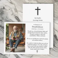Black Cross and Poem Photo Memorial Card
