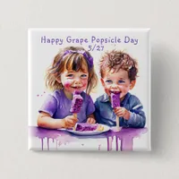 Happy Grape Popsicle Day  May 27th Food Holiday Button