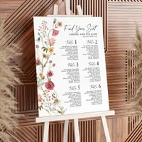 6 Tables Floral Seating Chart Foam Board