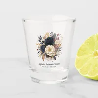 Gold, Navy, and Burgundy Floral Bachelorette Party Shot Glass