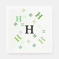 Paper Napkin - Jumbled Green Letters