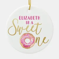 Sweet One Donut 1st Birthday Ornament