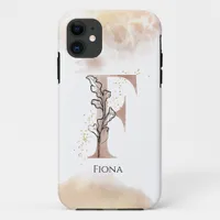 Monogram Initial Modern Letter F Boho Personalized iPhone 11 Case