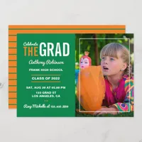 Orange and Green Graduation Party Invitation