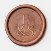 Elegant Vintage Romance Wedding Monogram Script Wax Seal Sticker