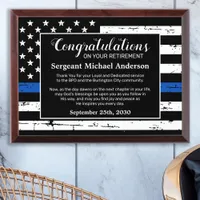 Police Retirement Years Service Law Enforcement  Award Plaque