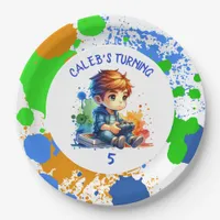 Birthday Boy's name and age Personalized  Paper Plates
