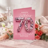 Elegant Glam Pink Diamond Sparkle 70th Birthday Card