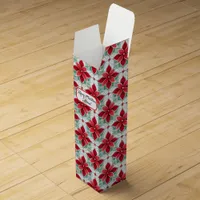 Poinsettia inspired modern Christmas pattern  Wine Box