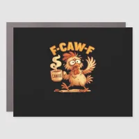 F Caw F Funny Chicken Classic Retro Graphic Car Magnet