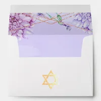 Lavender and Gold Floral Geometric Bat Mitzvah Envelope