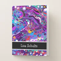 Purple, Blue Colorful Bubbles Abstract Modern  Pocket Folder