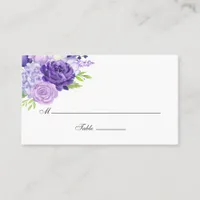 Ultra Violet Watercolor Floral Wedding Place Card