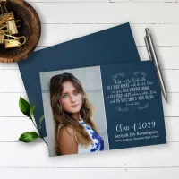 Rustic Christian Bible Verse Graduation Photo Invitation