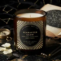 Elegant Black Shiny Gold Circle Soy Bean Candle Square Sticker