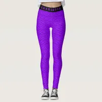  Zigzag Geometric Pattern Purple Name Sports Yoga Leggings