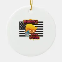 Halloween Funny Trumpkin Classic Ceramic Ornament