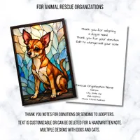Stained Glass Style Dog Rescue Organization Thank You Card