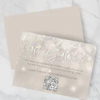 Elegant Champagne Glitter Wedding Website Enclosure Card