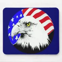 Bald Eagle and American Flag Mouse Pad