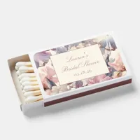 Elegant Floral Lavender & Blush Bridal Shower Matchboxes