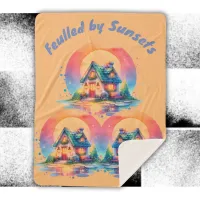 Fuelled by Sunsets Cute Cottage Core | Sherpa Blanket