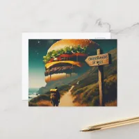 Surreal Cheeseburgers 25 Miles Away Hiking Trail Postcard