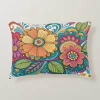 Floral Art Colorful Accent Pillow, Accent Pillow