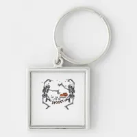 Tis The Season To Spooky Halloween Skeleton Retro  Keychain