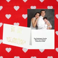 Happy Valentine's Day Swirly Font Add Photo & Name Foil Card