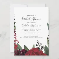 Bridal Shower | Elegant Burgundy Marsala Floral Announcement