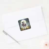 Adorable Dairy Cow Unicorn Square Sticker