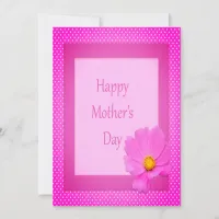 Happy Mother's Day with Pink Flower Flat Card