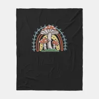 Cottagecore  Mushroom Goblincore Mycology Natureco Fleece Blanket